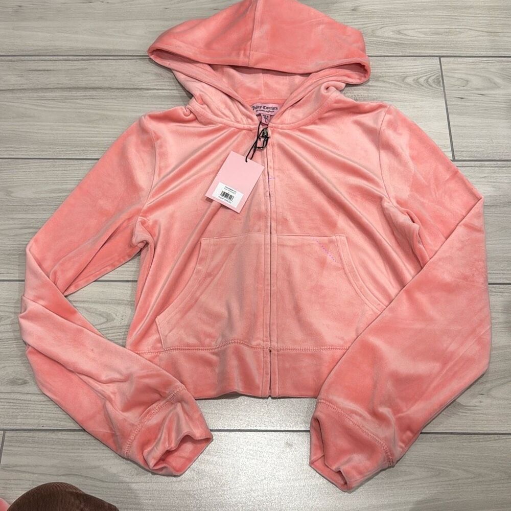 NWT juicy couture Strawberry ice pink track suit size large Bedazzled butt and - Picture 4 of 12